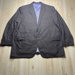 Eidos Napoli Made In Italy Wool Lightweight Sportscoat Gray Striped Mens Size 52